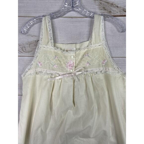 Vintage Barbizon Nightgown Womens S Cottage Prairie Sleeveless Embroidered Lace - Picture 2 of 9